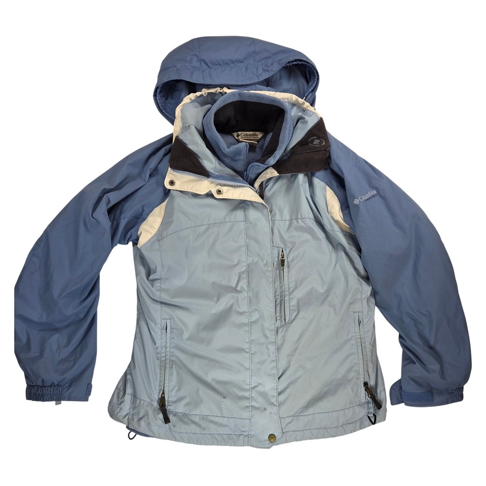 Columbia Women 3-in-1 Layered Shell Lined Cold Weather Snow Coat Sz Large Blue